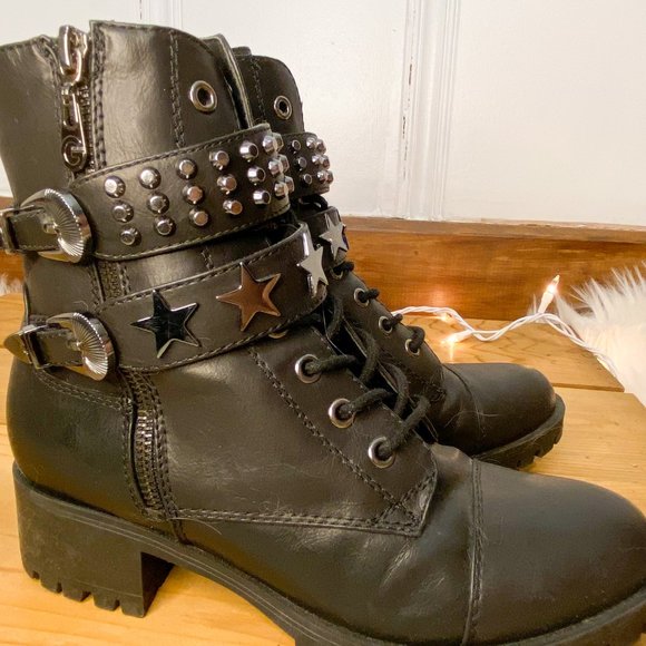 ❌SOLD❌G by Guess Andray Star Studded Combat Boots - Picture 2 of 8